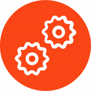 Graphic of two gears