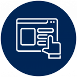 Icon of finger pointing to a website